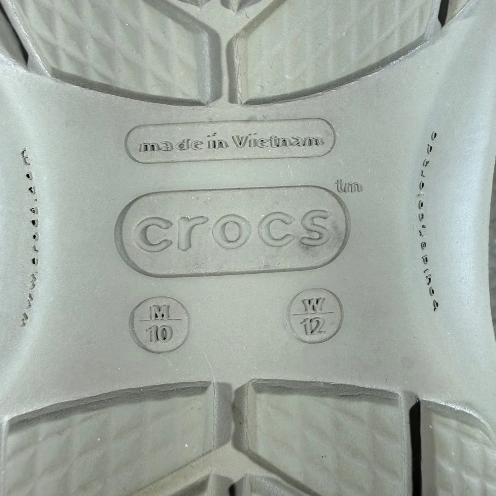 Crocs Clogs Men 10 Womens 12 Tan Shorty Clog Lined Faux Fur Sherpa Slip On Mules
